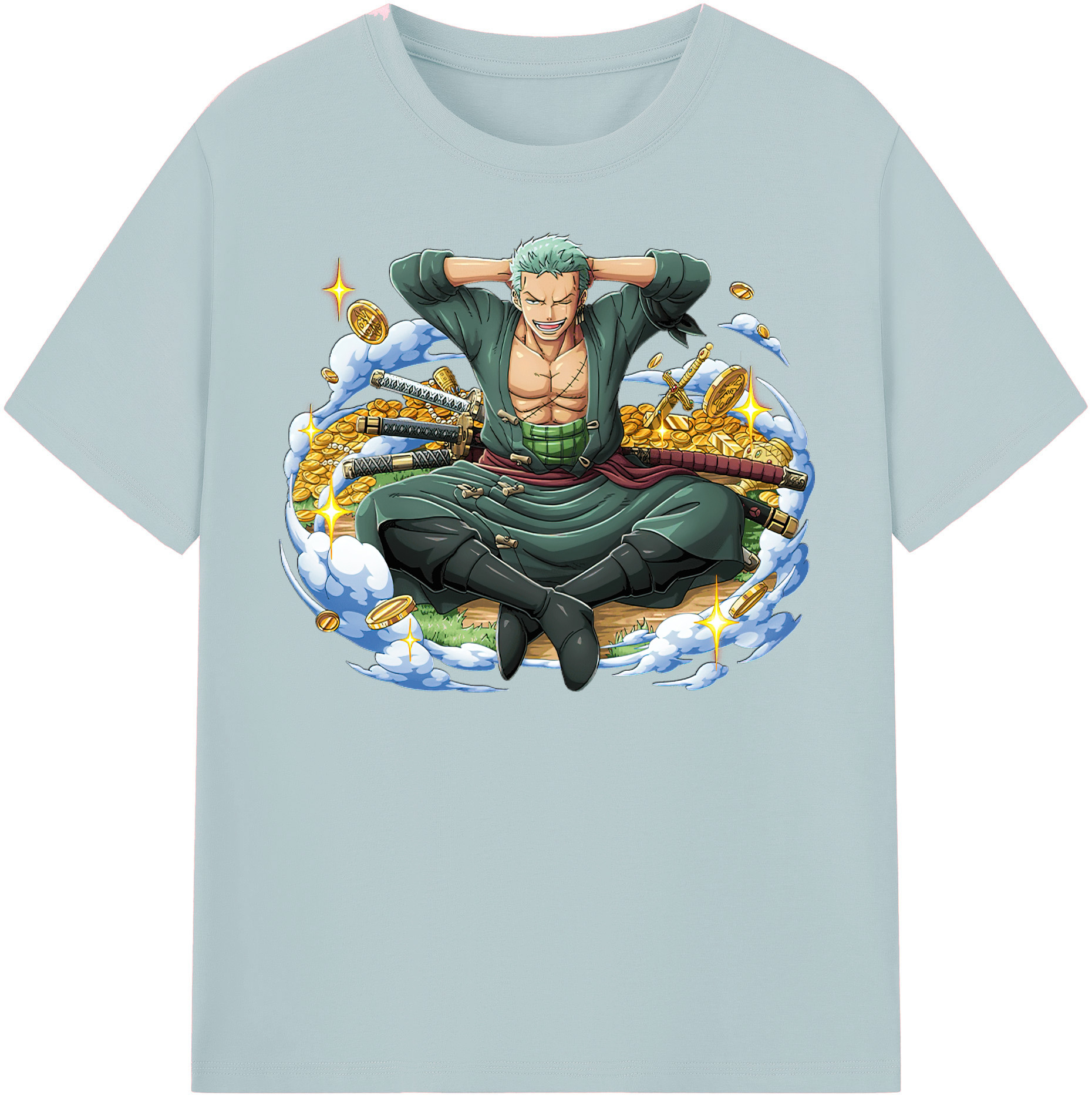 ワンピース ロロノア・ゾロ ONE PIECE Roronoa Zoro 綿100％半袖Tシャツ（フロントプリント）